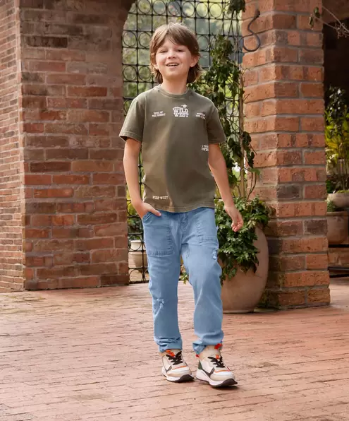 Jean Slim Para Niño En Denim Tono Medio Claro