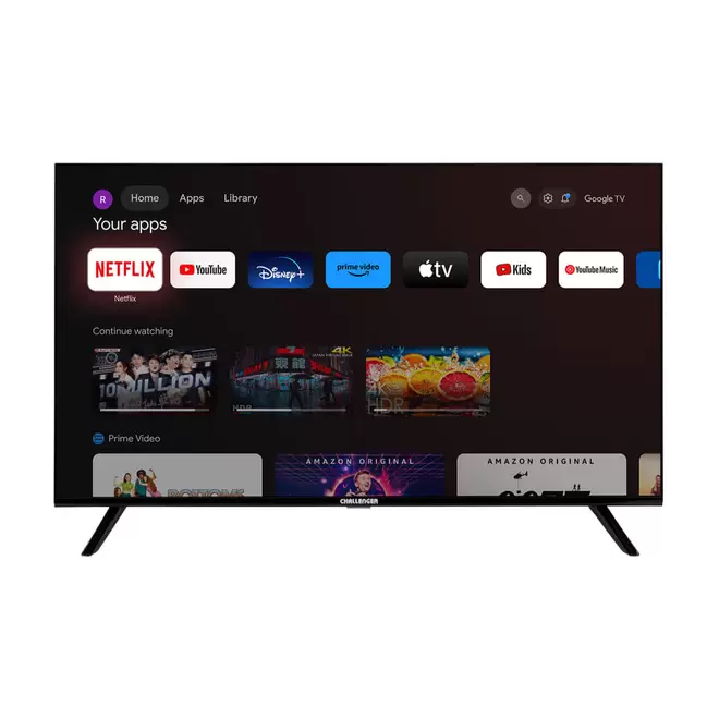 Televisor challenger 40 pulgadas led fhd google tv control por voz