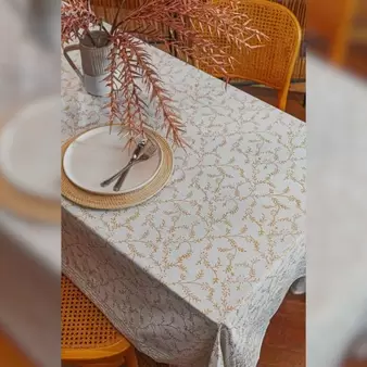 Mantel 150 x 150cm Blanco Dorado