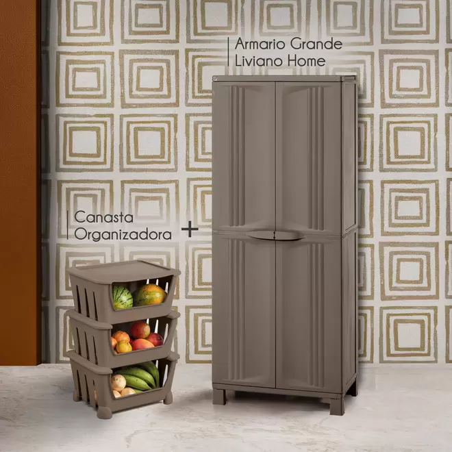 Combo Cocina Home (Armario Grande Liviano Home + Canasta Organizadora)