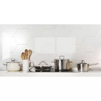 Pared Hexágono Blanco Brillante Cara Única 23.2X26.8