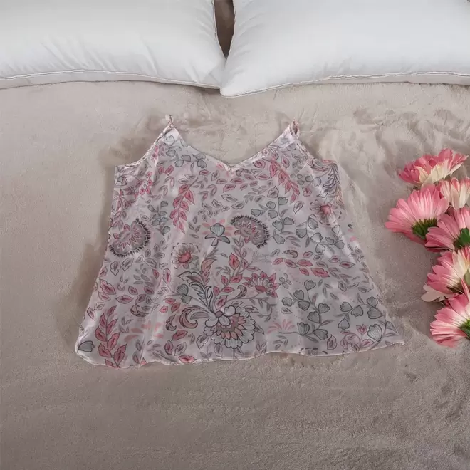 Blusa pijama satín estampada popurris