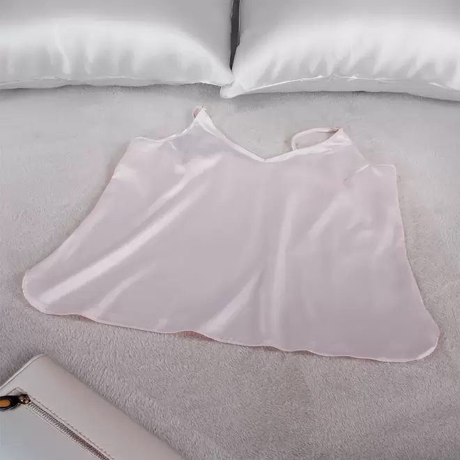 Blusa pijama satín unicolor champaña