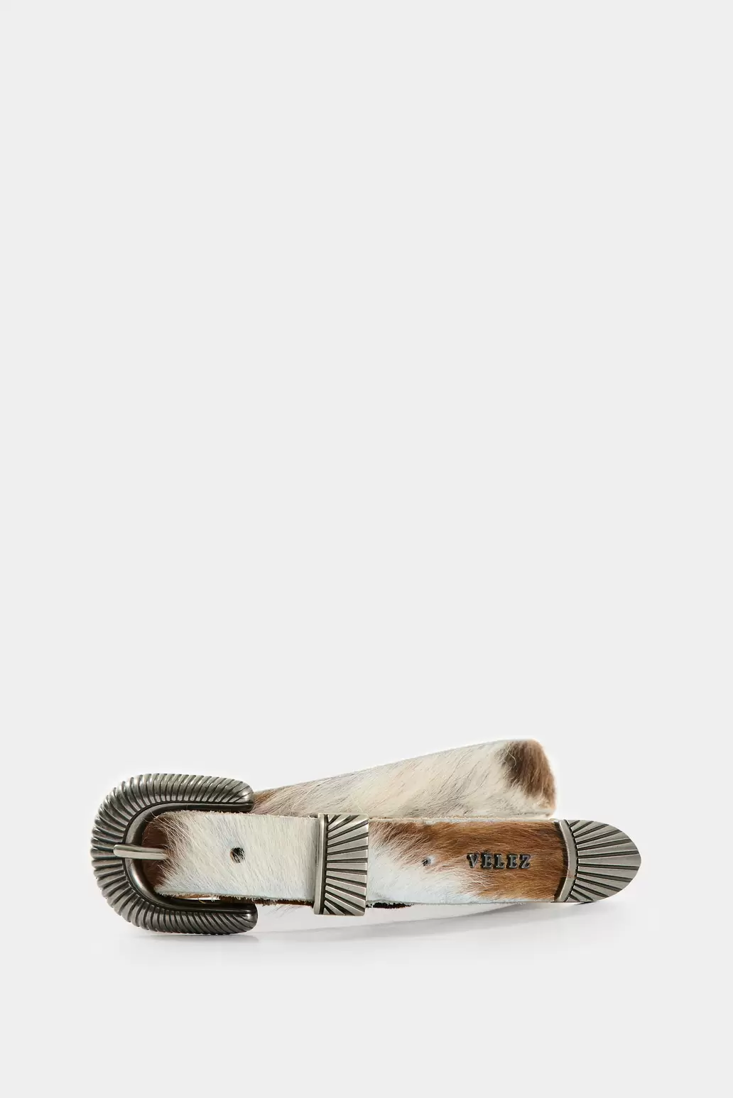Cinturón unifaz de cuero pelo para mujer Cowskin