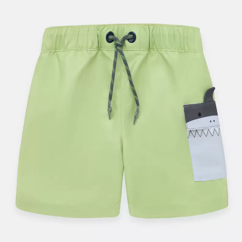 Pantaloneta de baño para niño con bolsillo de tiburón