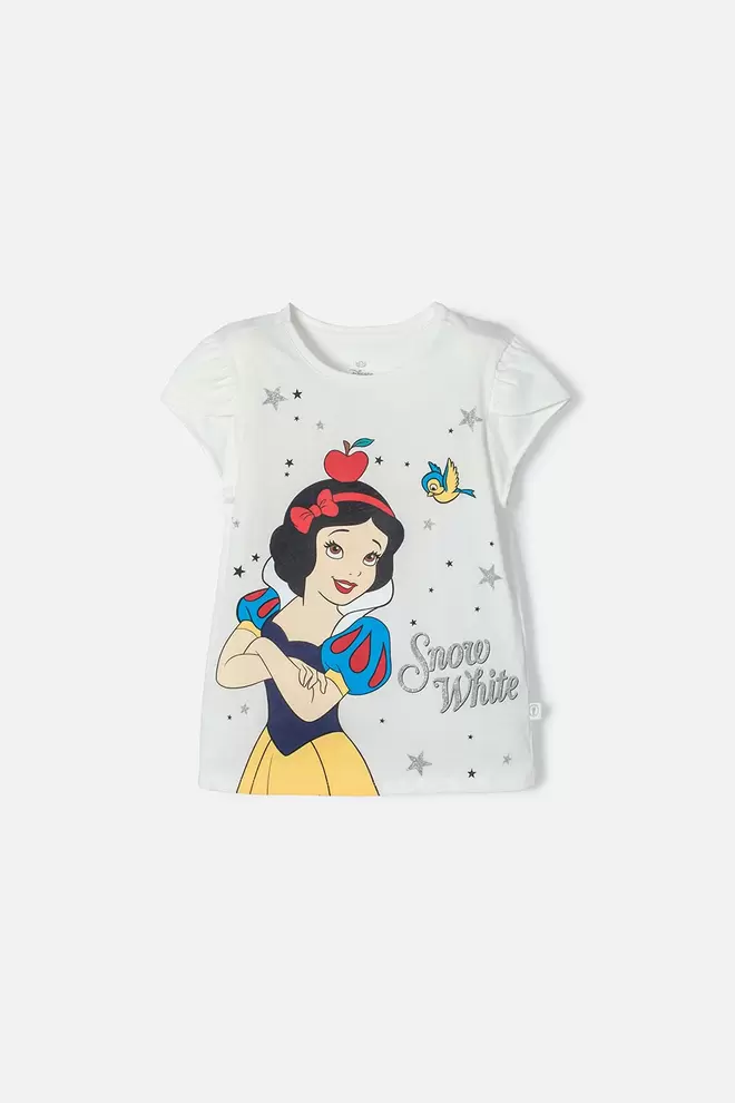 Camiseta de Blancanieves marfil de manga corta con bolero para niña