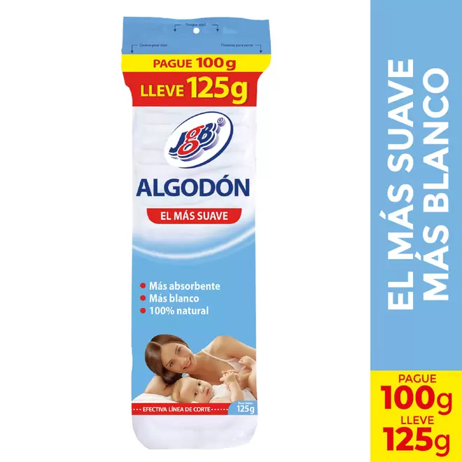 Oferta Algodón Zigzag Pague: 100g Lleve: 125g