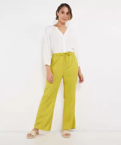Pantalón Fluido en Efecto Lino