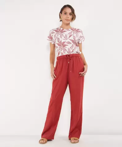 Pantalón Fluido en Efecto Lino