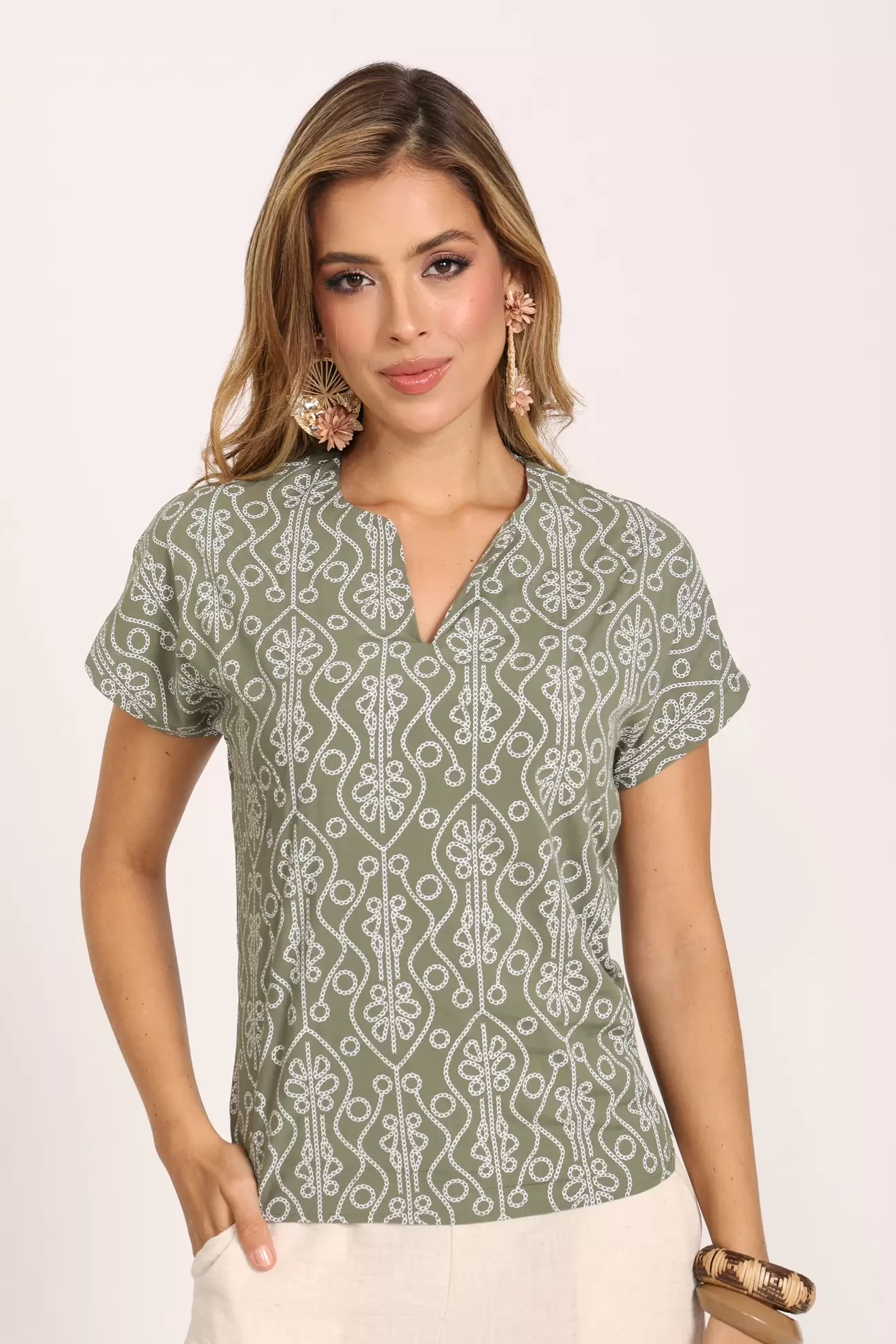 Blusa de dama de moda manga corta