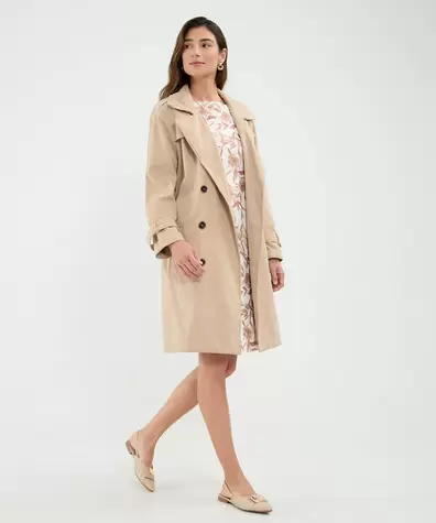 Vestido Estampado en Efecto Lino