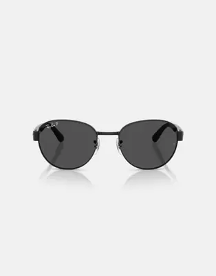 Ray-Ban Square polarised sunglasses with grey lens in black
