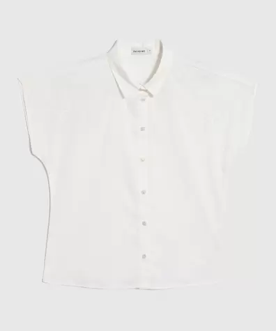Camisa Unicolor Bordada En Hombros