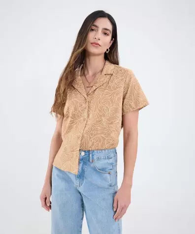 Camisa Estampada Manga Corta