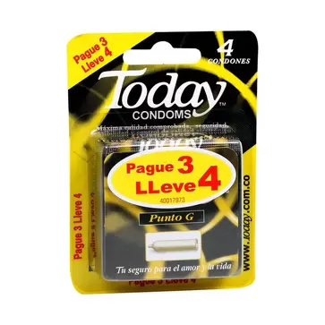 OFERTA TODAY PUNTO G CONDÓN PAGUE: 3UND LLEVE: 4UND