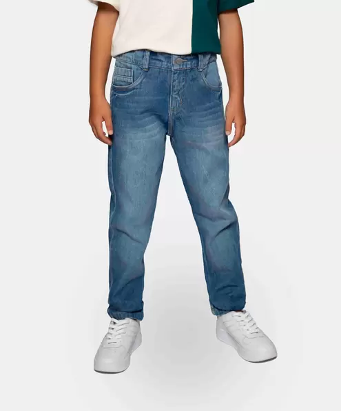 Jean Recto Para Niño En Denim Tono Medio