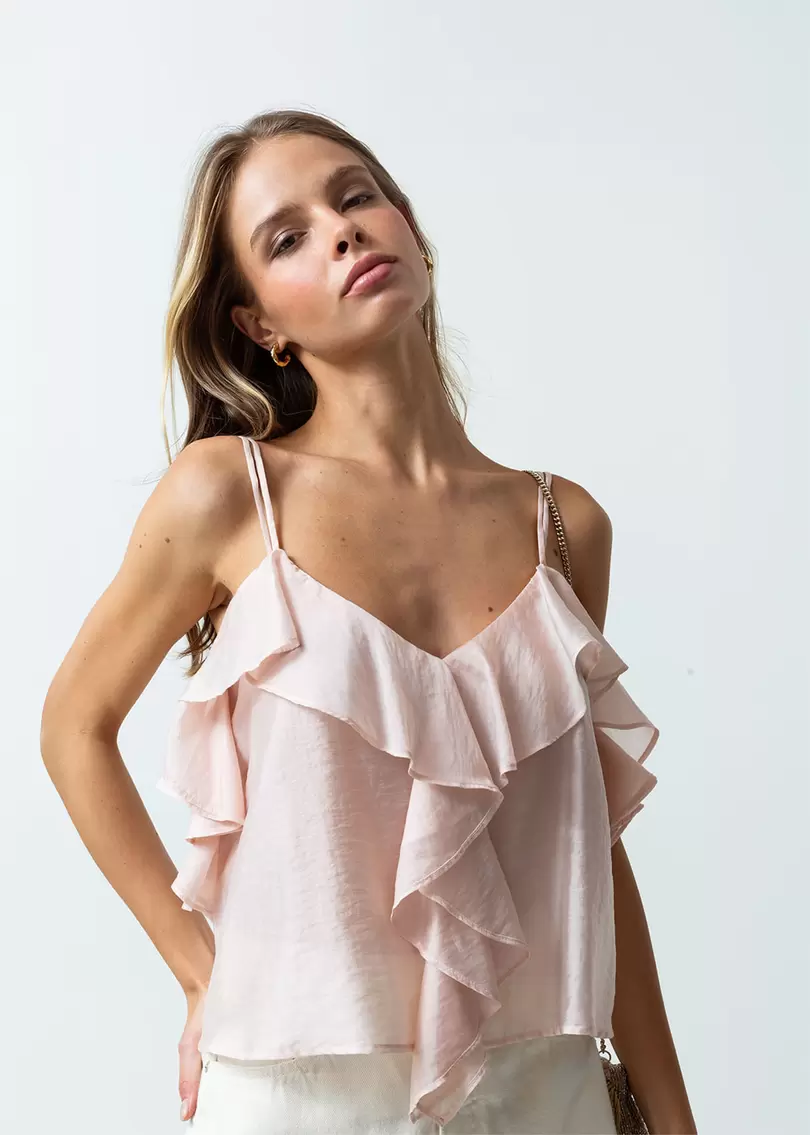 Camisa de tiras satinada