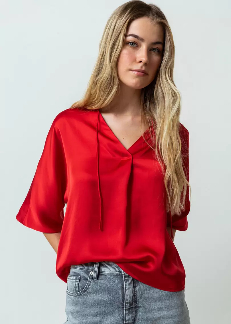 Camisa manga corta en satín