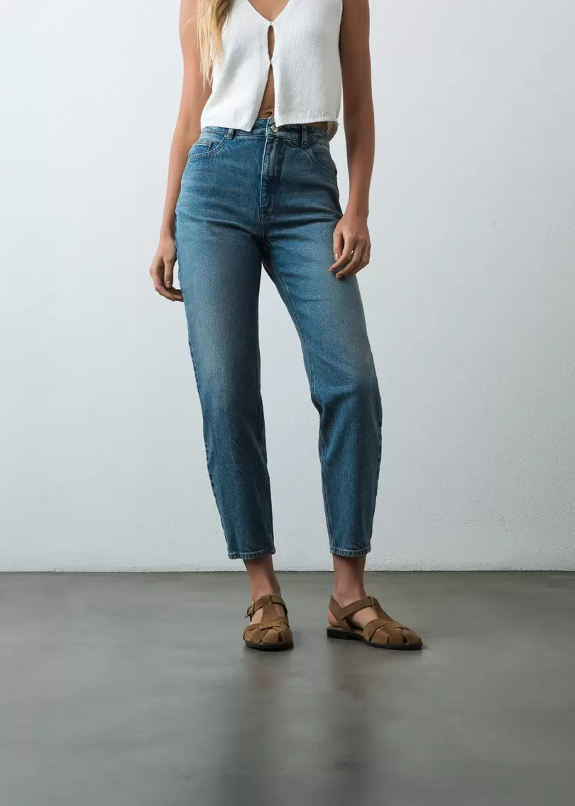 Jean Mom de tiro súper alto