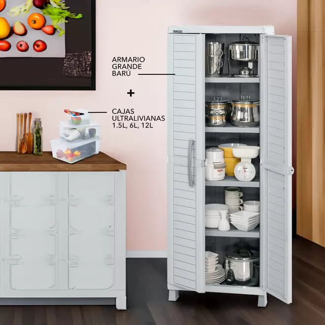 Combo Cocina Barú (Armario Grande + 3 Cajas Ultralivianas 1.5, 6 y 12 Lt)