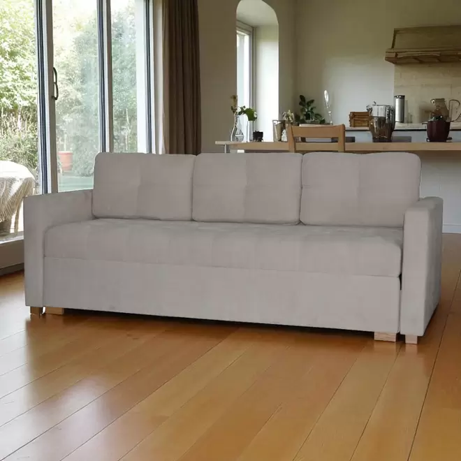 Sofá cama New Jersey en tela, almendra