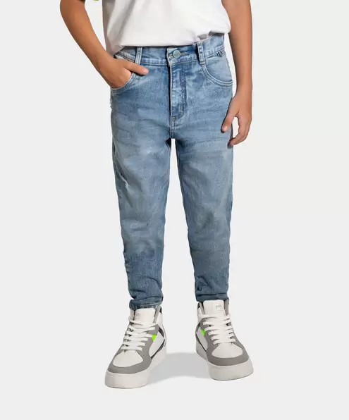 Jean Slim Para Niño En Denim Tono Claro