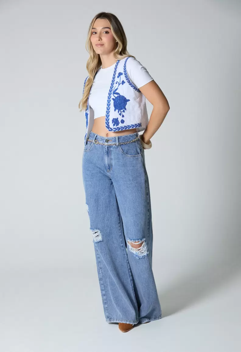 Chaleco bordado para mujer