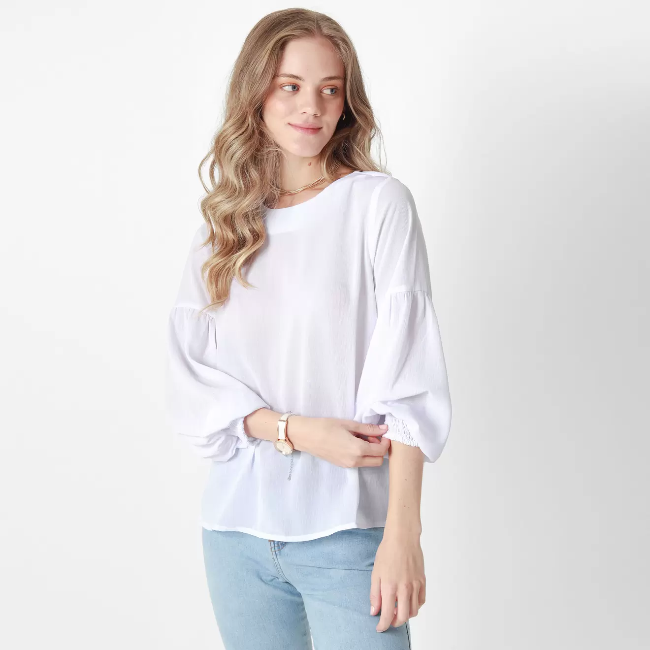 Blusa Cuello Redondo Manga 3cuartos