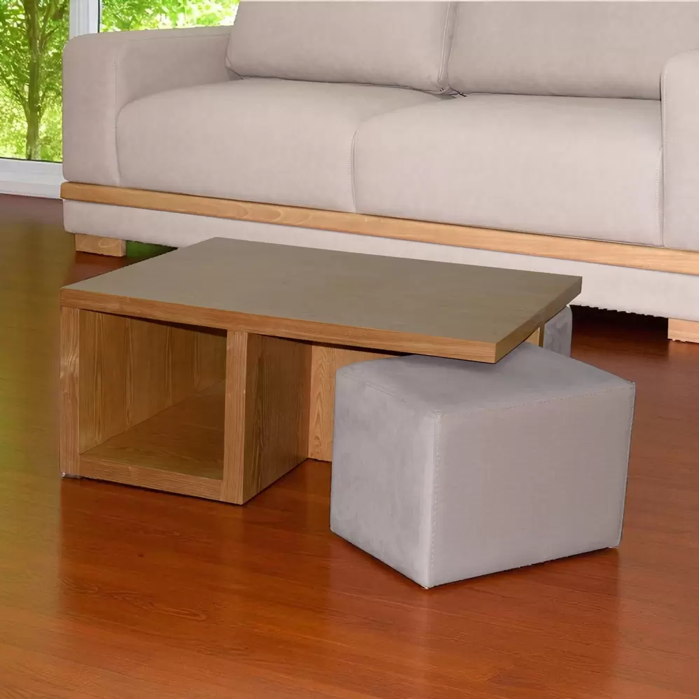 Mesa Centro Serchio Natural C/2 Puff/are