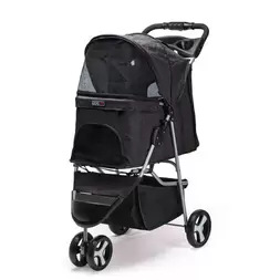 Dogline Black Casual Stroller + Removable Cup Holder Dog Carrier