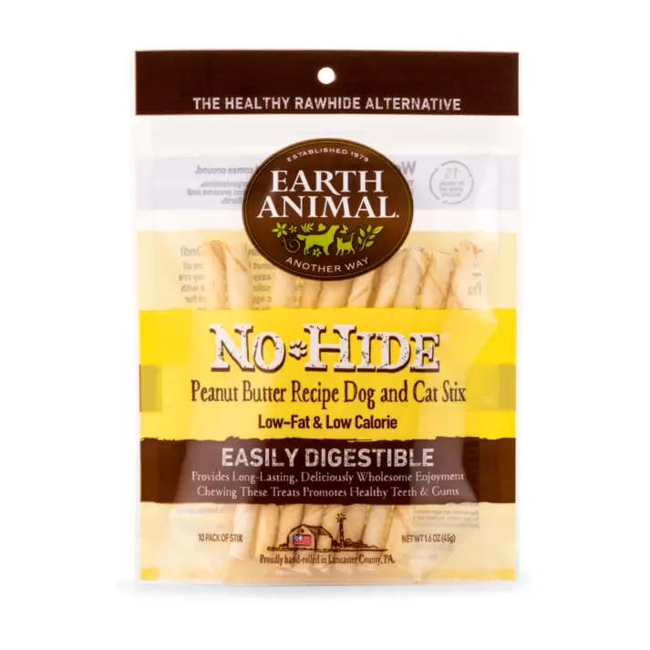Earth Animal No Hide Peanut Butter Chew Stix Dog Treats