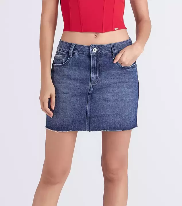 Falda Para Mujer En Indigo Con Proceso Ivonne Derek