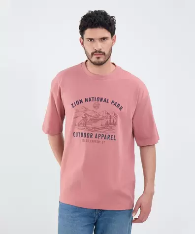 Camiseta Boxy Con Estampado