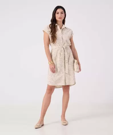 Vestido Estampado Manga Corta