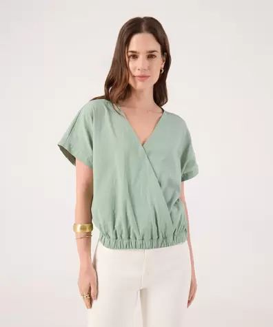 Blusa Unicolor Manga Corta