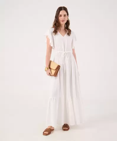 Vestido Unicolor Con Cinta Para Ajustar