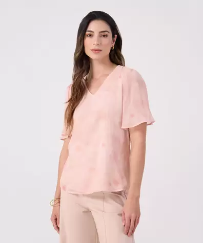 Blusa Cuello V Con Detalle