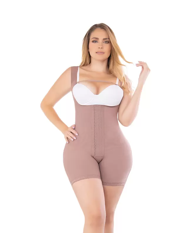 Faja de alta compresión media pierna con cubrimiento de espalda