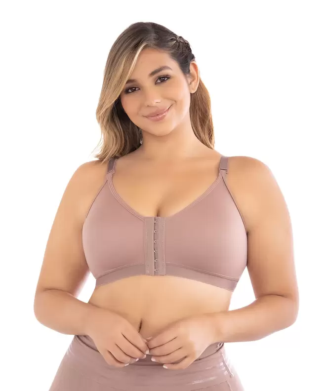 Brasier postquirúrgico tipo top con soporte para recuperación de tejidos
