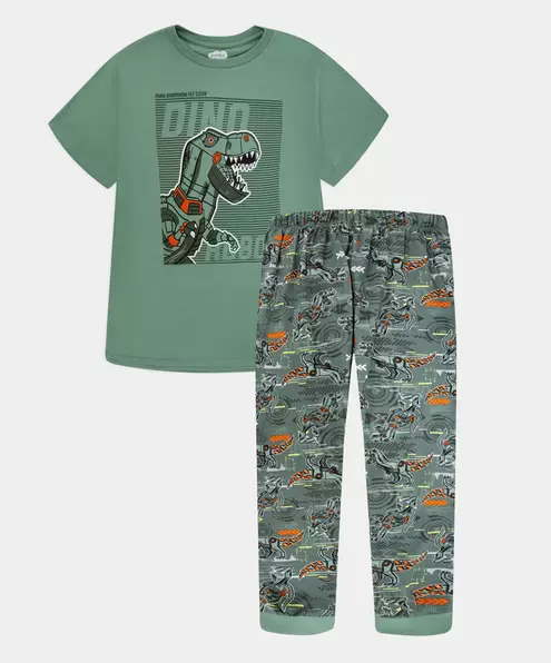 Pijama Camiseta Manga Corta Y Pantalón Para Niño Color Verde