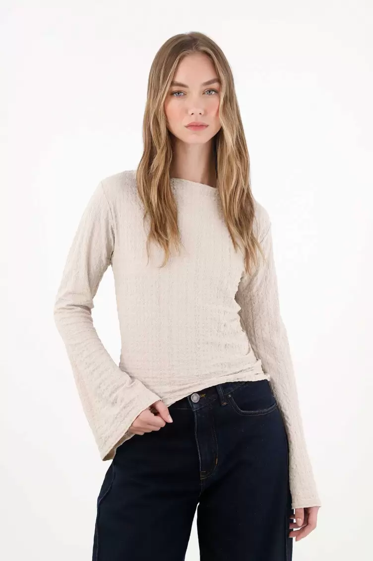 Camiseta con puños tipo campana para mujer