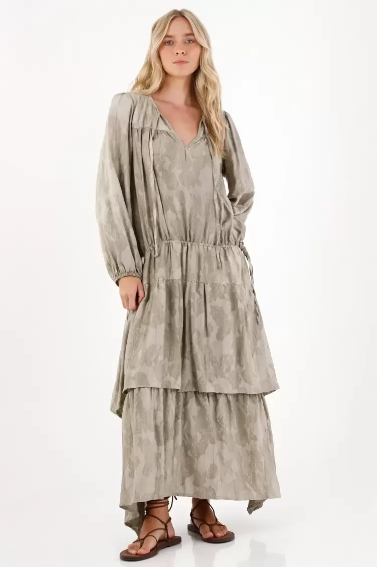 Vestido largo con estampado floral para mujer