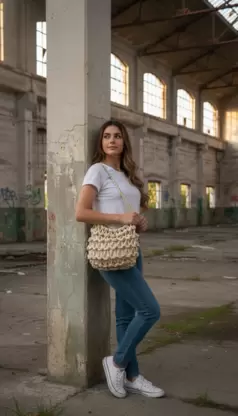 BOLSO ENTRELAZADO BRILLO DORADO