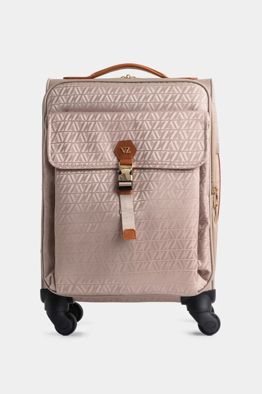 Maleta de viaje Bloom en jacquard para mujer apliques cuero