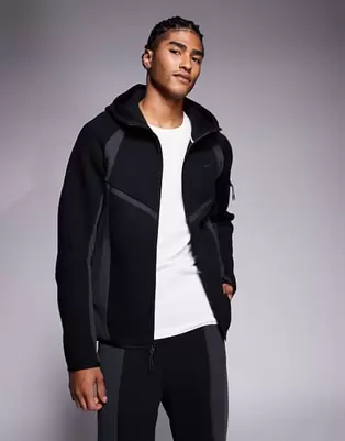 Nike Tech Fleece Pro full zip hoodie in black and grey