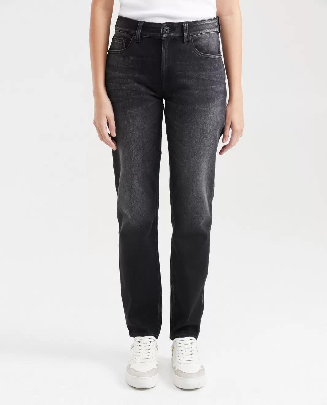 Jean High Rise Bota Skinny Negro para Mujer