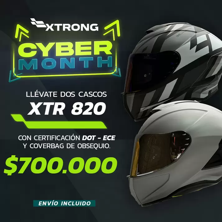 DOS CASCOS XTRONG 820+ COVERBAG