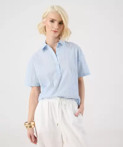 Camisa Manga Corta Bordada