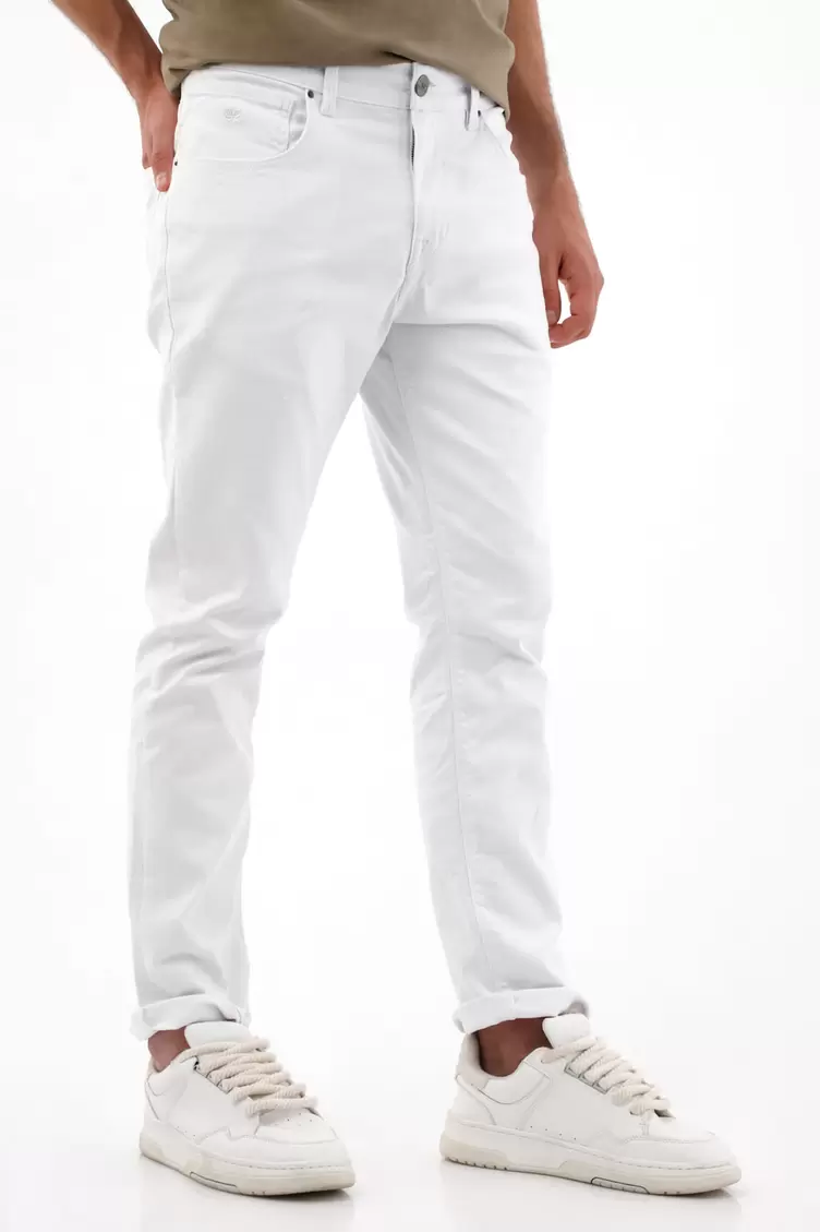 Pantalón Recto cinco bolsillos blanco para hombre