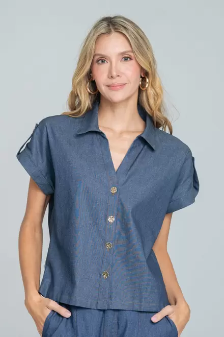 CAMISA PESPUNTE BURDEOS